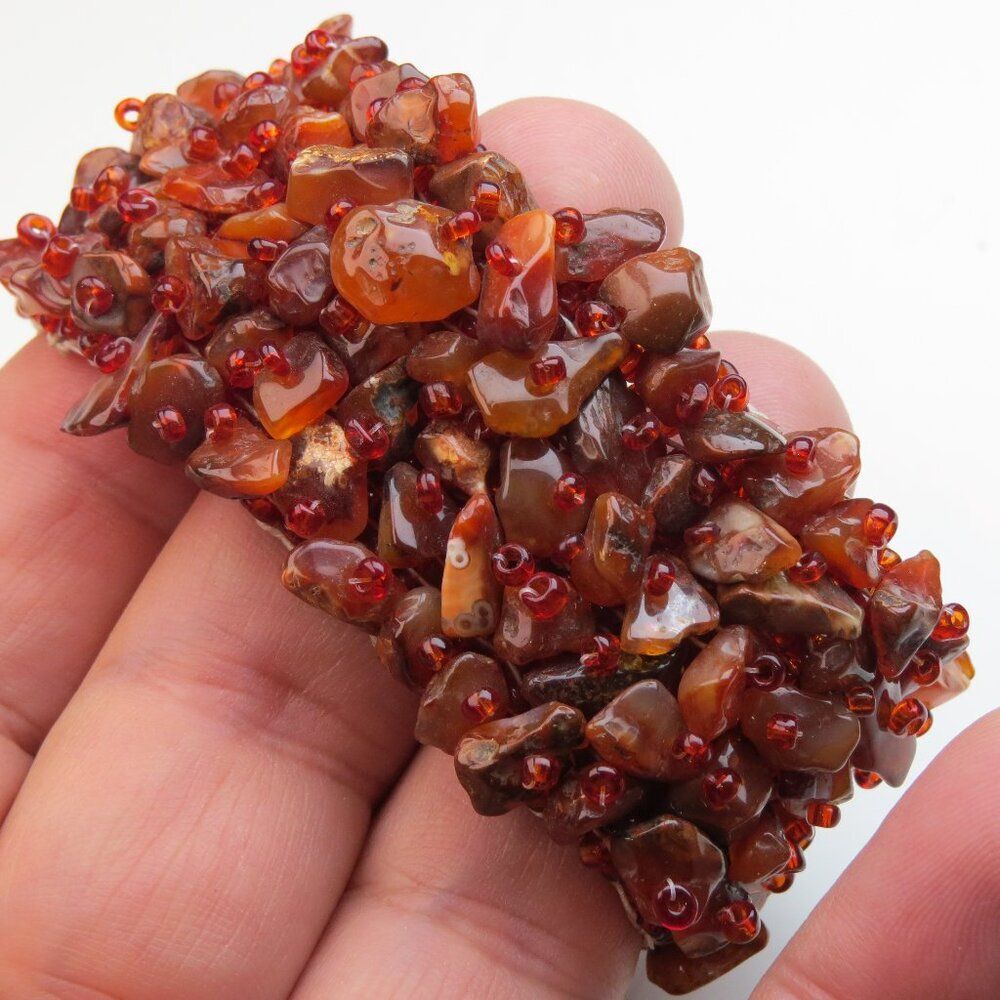 Red Agate Multi Multi Stones Elastic Bracelet